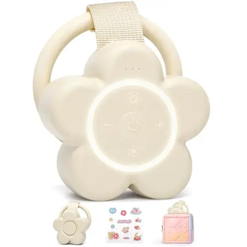 Portable White Noise Machine Baby | 2025 Mom's Choice Awards | 25 Soothing Sounds | Rechargeable Travel Sound Machine Baby with Night Light | Newborn Essentials & Adults | Nursery, Home, Sleep Aid