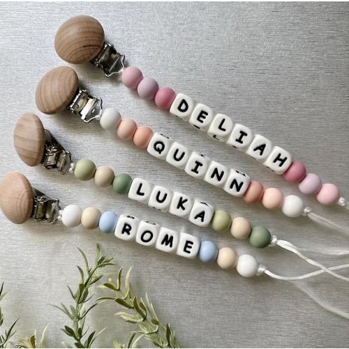Personalized Pacifier Clip - Pastel Combo