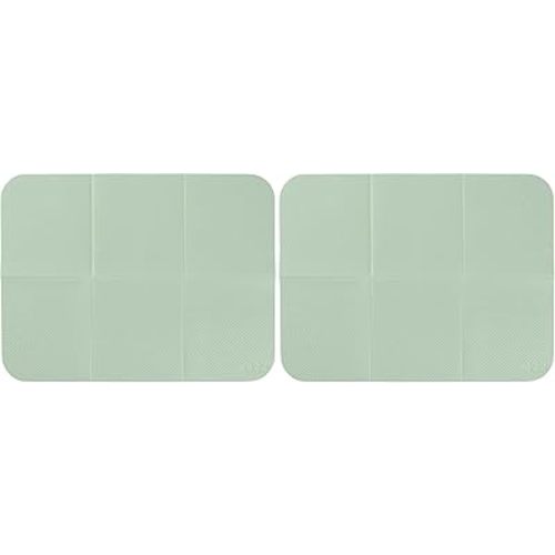 Ubbi On-the-Go Diaper Changing Baby Mat, Soft and Comfortable, Must Have for Newborns, Easy to Clean, Portable Folding Pad, Infant Traveling Accessories, Sage Green, 16" x 21" (Pack of 2)