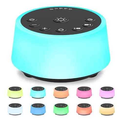 Color Noise Sound Machines with 10 Colors Night Light 25 Soothing Sounds and Sleep White Noise Machine 32 Volume Levels 5 Timers Adjustable Brightness Memory Function for Adults Kids Baby