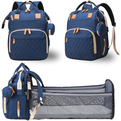 Diaper Bag with Changing Station, Waterproof 3 in 1 Baby Diaper Backpack with Foldable Changing Pad, Large Travel Back Pack for Baby Girl Boy, Baby essentials, Black