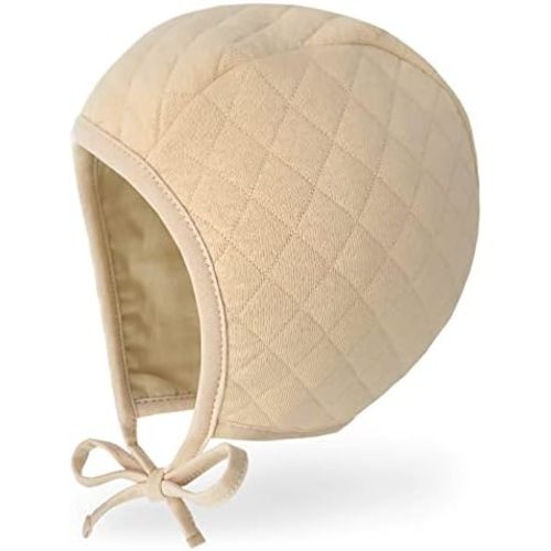 Baby Hat Bonnet Quilted Pilot Cap Warm Muslin Lined Cotton Toddler Boys Girls Fashion Infant Beanie, 6m 12m 18m