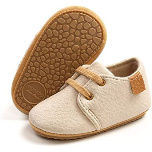 HsdsBebe Baby Boys Girls Oxford Shoes PU Leather Soft Rubber Sole Sneakers Anti-Slip Toddler Ankle Boots Infant Walking Shoes Moccasins