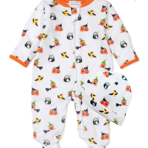 Hello Halloween Zip Footie & Hat Set