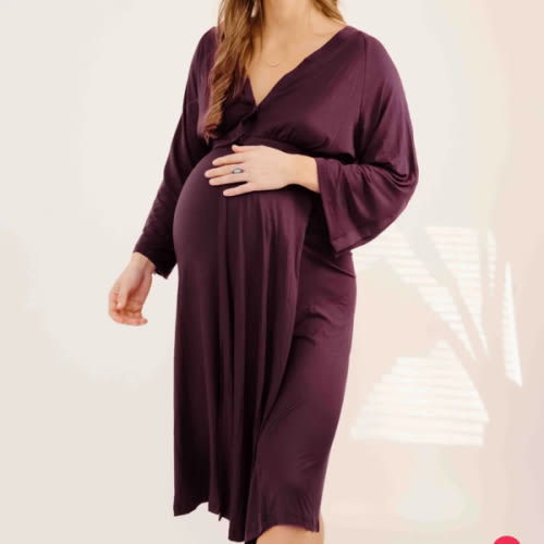 Amelia Labor & Postpartum Gown in Plum – Lila