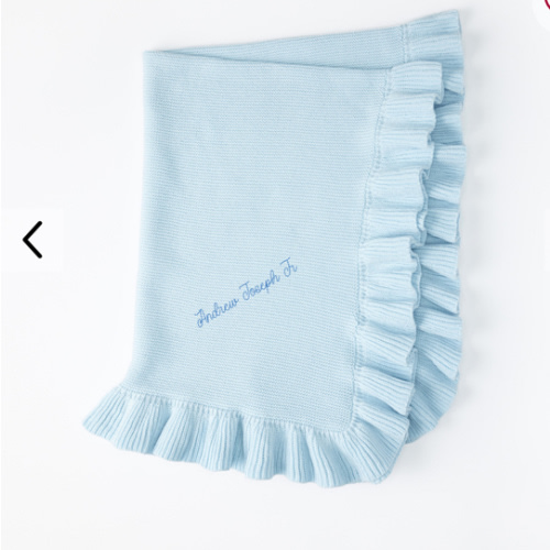 Ruffle Knit Cotton Baby Blanket