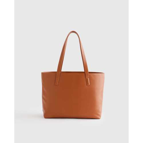 Classic Italian Leather Tote in Cognac