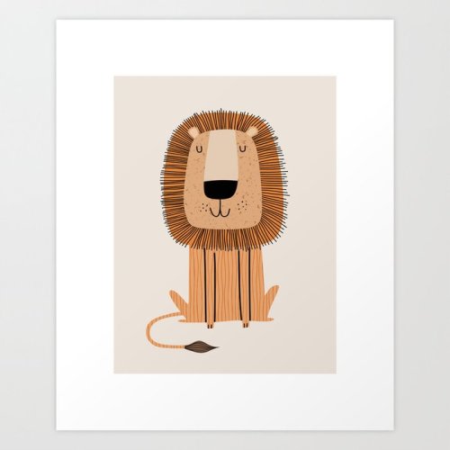 Nursery Wall Art, Safari Nursery Prints, Neutral Nursery Decor, Lion Print Art Print by synplus | Society6