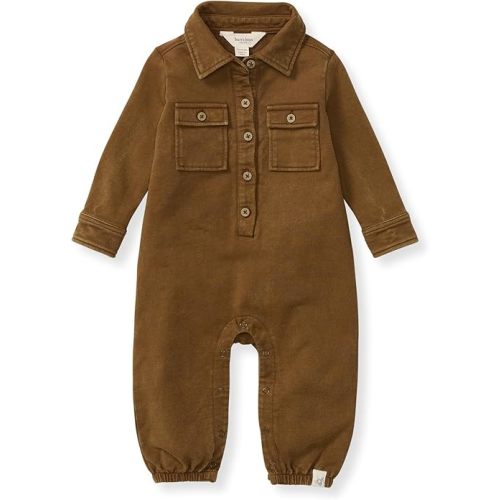 Burt's Bees Baby Baby Boys Jumpsuit, 100% Organic Cotton One-piece, Long Sleeve Button Down Coverall