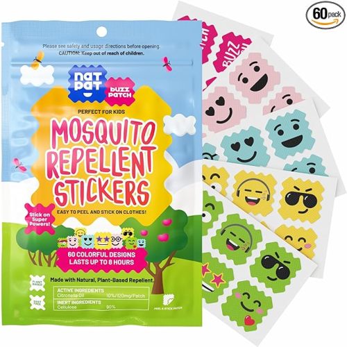 NATPAT Buzz Patch Mosquito Patch Stickers for Kids (60 Pack) - The Original All Natural Citronella Essential Oil Insect Patch, Plant Based Ingredients, Non-Toxic, DEET Free, for Toddlers, Kids - 1