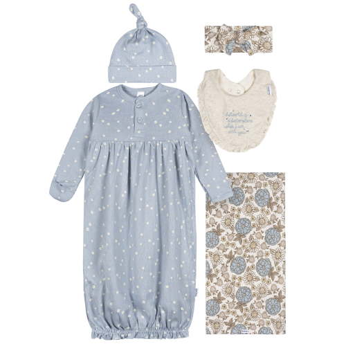 Gerber Gender Neutral 5-Piece Gift Set, Size 0-6 Months