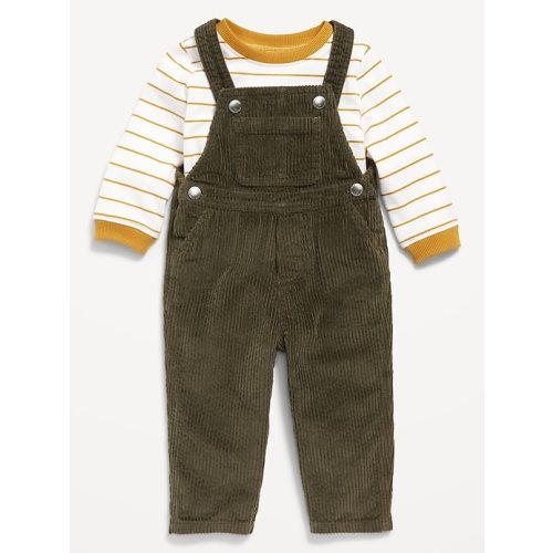 Long-Sleeve T-Shirt and Corduroy Overalls Set for Baby, 6-12 Months