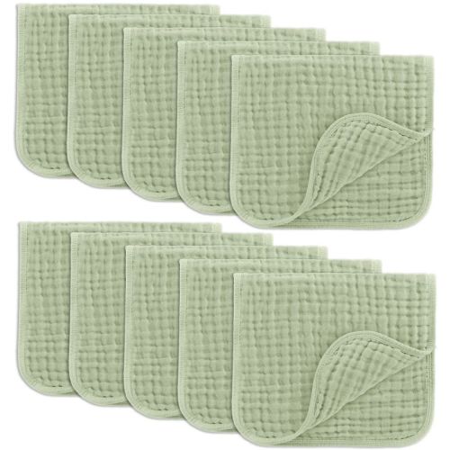 Muslin Burp Cloths Large 100% Cotton By Comfy Cubs (sand, Pack Of 10)
