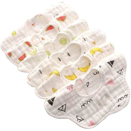 Muslin Bibs, Baby Bandana Drool Bibs for Boys Girls Newborn Infant for Drooling and Teething,100% Organic Cotton