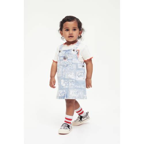 PATTERNED OVERALL DRESS