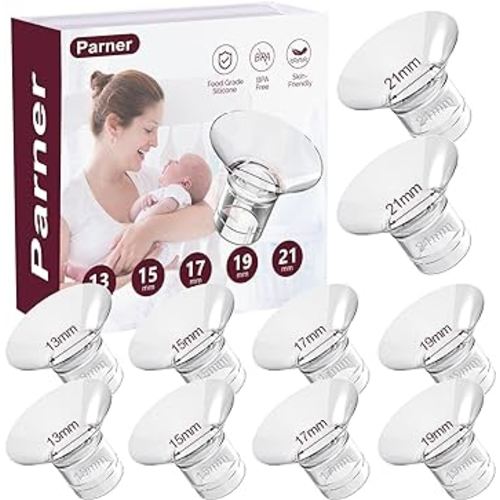 Flange Inserts 13/15/17/19/21mm 10PCS for Momcozy S9/S9pro/S10/S12/S12pro/Medela/Tsrete/Spectra/Bellababy etc 24mm Wearable Breast Pump, Reduce 24mm Tunnel Down to Correct Size - 10PCS