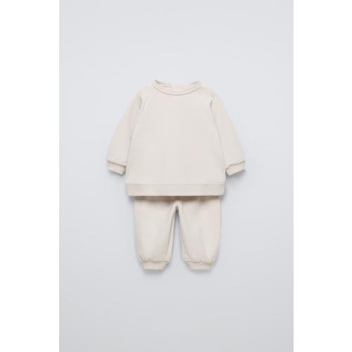 SWEATSHIRT AND JOGGER PANTS SET - Light beige | ZARA United States