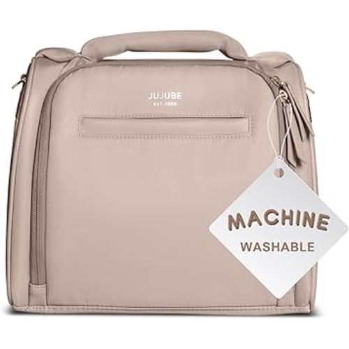 JuJuBe New Insulated Bottle Bag, Breastmilk Storage Bag for Baby Bottles, Travel Insulated Lunch Bag or Cooler Bag with Waterproof Lining for Nursing, Milk, Food, Baby Formula, Snacks, Daycare, Taupe