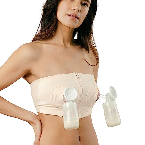 Hands-Free Pumping Bra - Comfortable, Adjustable, Customizable - Converts Nursing Bra or Maternity Bra to Breast Pump Bra