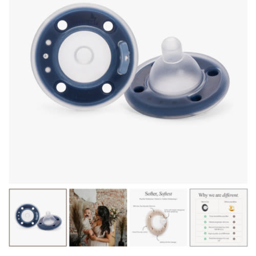 Ninni Co Pacifier - crème or blueberry