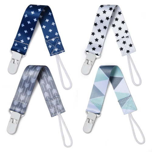 Pacifier clip Baby, 4 Pack BPA Free Pacifiers Holders Leashes for Teether Toy or Soothie, Fits All Pacifiers Baby Teething Toys, Baby Gift Set