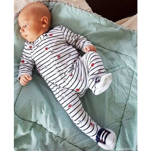 Sports Star 2-Way-Zip Footed One-Piece and Hat