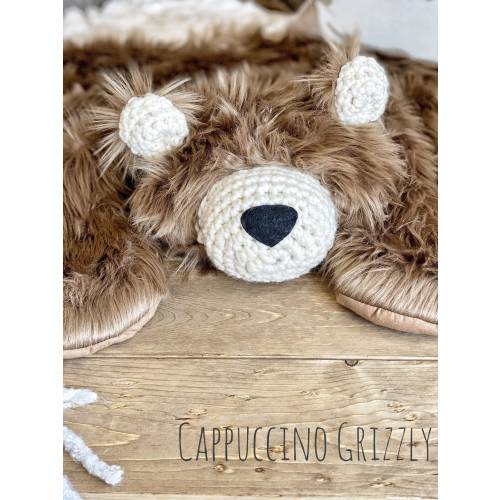 Small Cappuccino Grizzly Bear Rug, Blanket and Plush for Nursery | Plush Woodland Animal Decor by ClaraLoo Creations