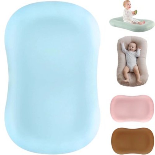 Gofinoday Baby Lounger Pillow , Portable Infant lounger, Soft Cotton Breathable Pillow for 0 12 Months Boys and Girls,Newborn Gifts