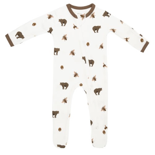 Zippered Footie in Honey Bear