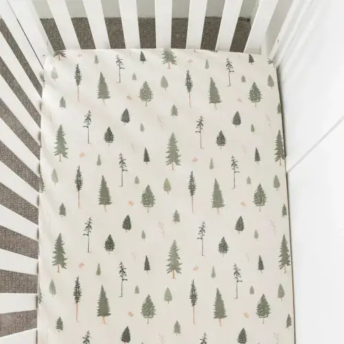 COTTON MUSLIN CRIB SHEETS - Pine