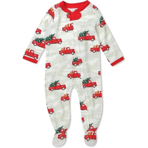 HonestBaby Baby Holiday Sleep & Play Footed One-Piece Pajama Sleeper 100% Organic Cotton