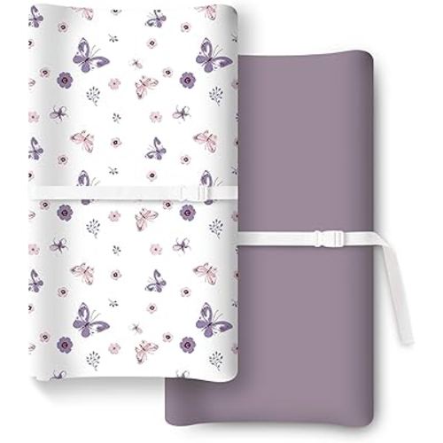 Extra Stretchy Changing Pad Cover, Ultra Soft Premium Jersey Knit Changing Pad Sheets, Unisex for Boys Girls, Fits All Standard Changing Tables/Dresser Tops - 2 Pack