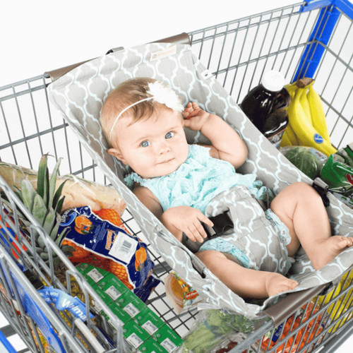 Baby Shopping Cart Hammock - Gray/Aqua