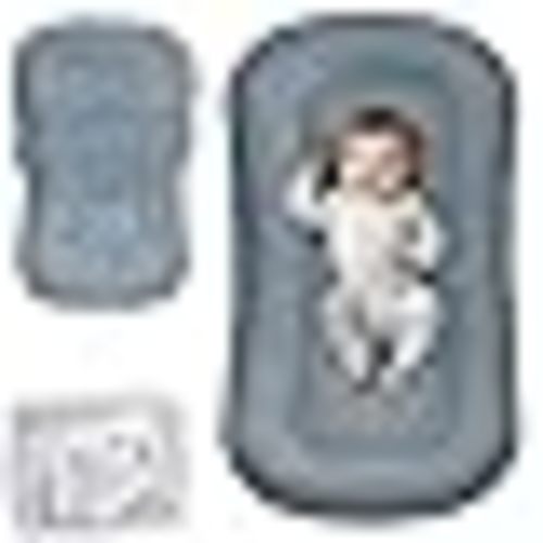 Baby Lounger - Baby Lounger for Newborn, 0-24 Months, Infant Lounger for Home and Travel, Soft Cotton, Baby Nest Lounger, Newborn Babies Essentials Gifts, GrayishBlue(Lounger Cover Included)