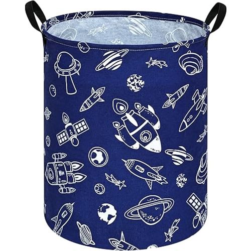 Round Laundry Hamper Storage Basket Laundry Organizer Hamper Storage Bins Clothes and Toys Box Nursery Hamper Gift Basket For Kids with Handles