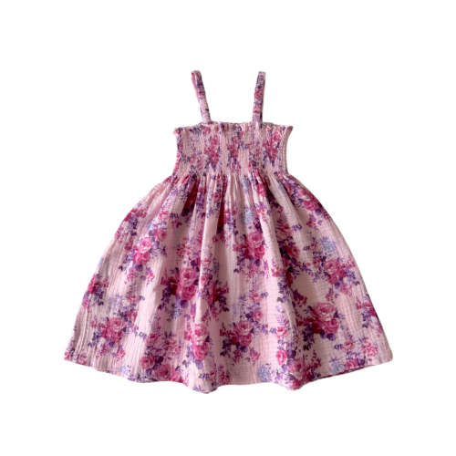 Muslin Smocked Tube Dress, Violet Rose