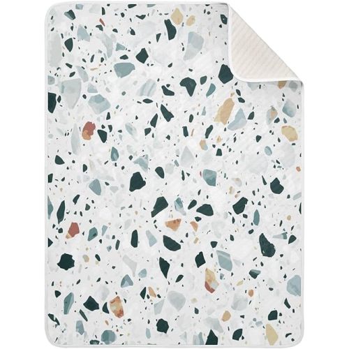 Terrazzo Unisex Baby Blanket, Cotton Cozy Skin-Friendly Nursery Newborn Swaddle Blanket for Boys Girls, Soft Warm Toddler Infant Blanket for Crib Stroller, 30 x 40 Inch
