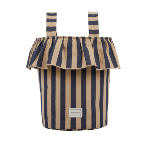 Basket Rayas - Navy + Caramel - Minicoton