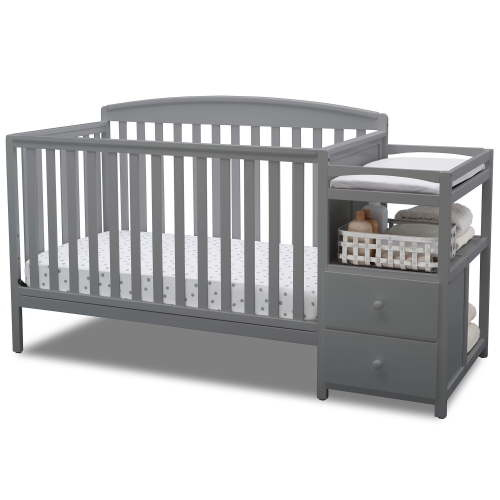 Delta Children Royal 4-in-1 Baby Crib & Changer, Grey