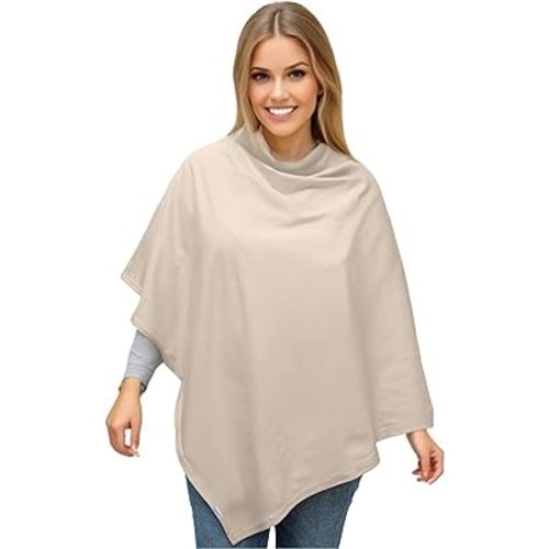 Nursing Cover for Baby Breastfeeding Beige Breathable 100% Organic Cotton Baby-Safe Fabric Cover Gentle on Sensitive Skin Mother Nursing Apron Multi-use Carseat Canopy Full Coverage Ultimate Comfort
