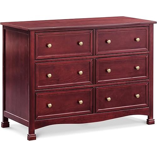 DaVinci Kalani 6-Drawer Baby Dresser for Nursery, Wooden Double Chest of Drawers for Kids, Boys & Girls - Multi-Purpose Storage Dresser for Bedroom, Living Room, Hallway, Easy to Assemble, Rich Cherry