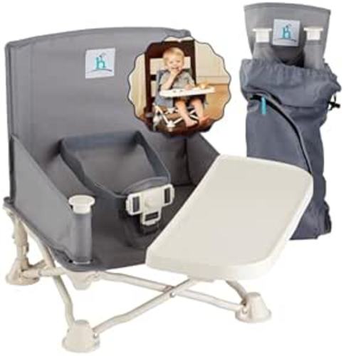 Hiccapop OmniBoost Travel Booster Seat with Tray for Baby | Color: Gray