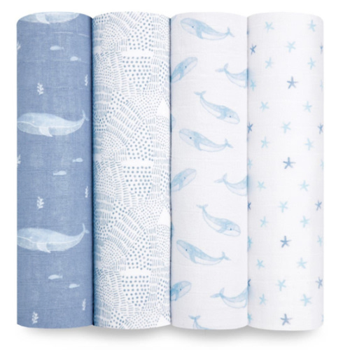 aden + anais | Oceanic Organic Muslin Swaddle Blanket 4pk