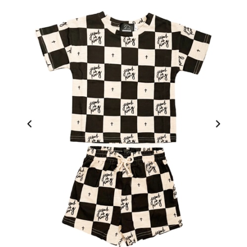 Jesus is King Checker Shorts & Tee Set – OUR HOUSE ABOVE