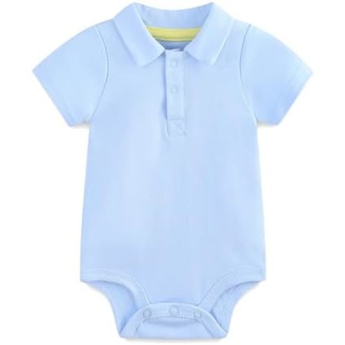 Baby Girl Collared Onsie Polo Bodysuit Boy Cotton Romper Short Sleeve 0~24M