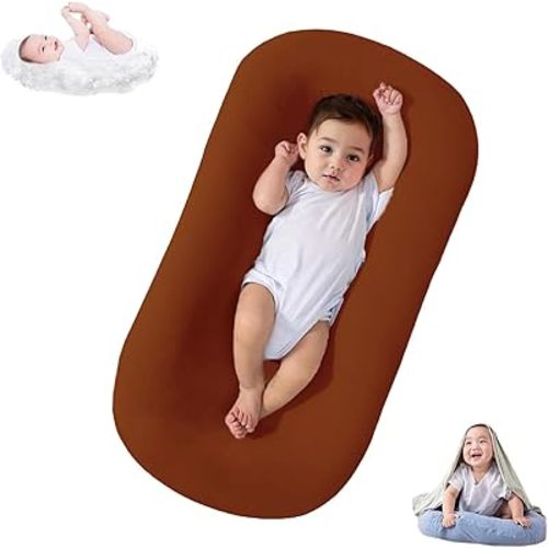 Baby Lounger Bionic Organic Lounger Soft Breathable Baby Nest for Newborn Infant Babies 0-18 Months (Brown, OneSize)