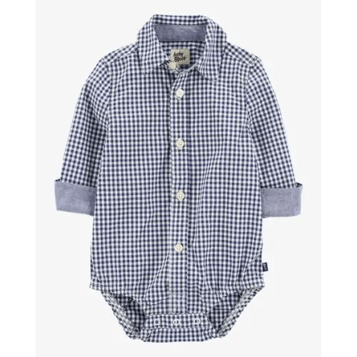 Baby Boy Gingham Print Button-Front Bodysuit - OshKosh B'gosh | Carter's