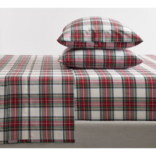 Stewart Plaid Organic Percale Sheet Set