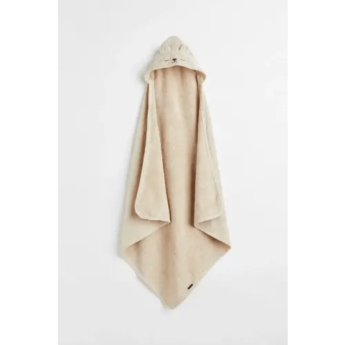 Hooded Bath Towel, Light beige/bear