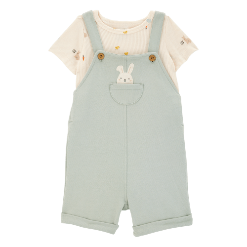 Baby 2-Piece Tee & Bunny Shortall Set - Green - Carter's | Carter's